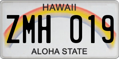 HI license plate ZMH019