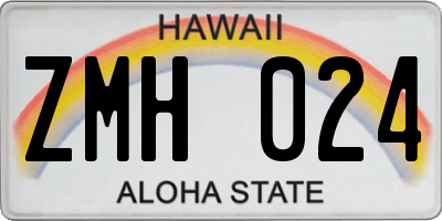 HI license plate ZMH024
