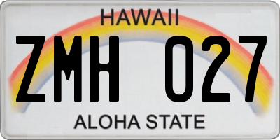 HI license plate ZMH027