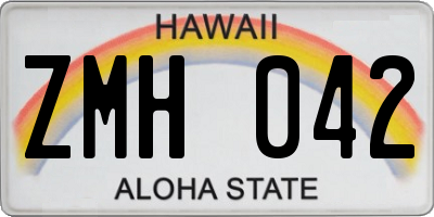 HI license plate ZMH042