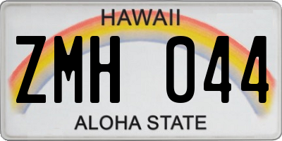HI license plate ZMH044