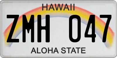 HI license plate ZMH047