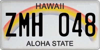 HI license plate ZMH048