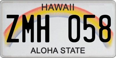 HI license plate ZMH058