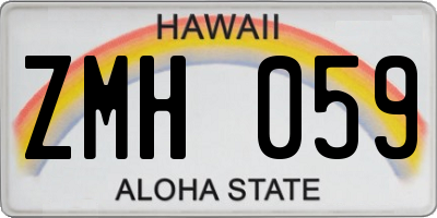 HI license plate ZMH059