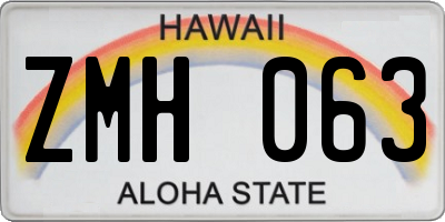 HI license plate ZMH063