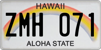 HI license plate ZMH071