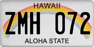 HI license plate ZMH072