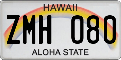 HI license plate ZMH080