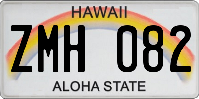 HI license plate ZMH082