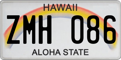 HI license plate ZMH086