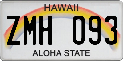 HI license plate ZMH093