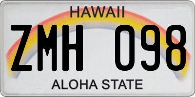 HI license plate ZMH098