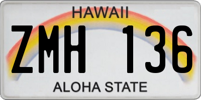 HI license plate ZMH136