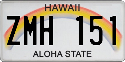 HI license plate ZMH151
