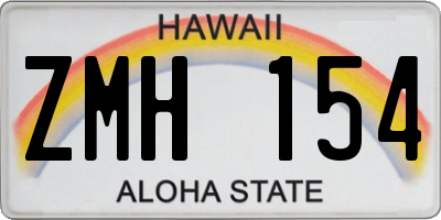HI license plate ZMH154