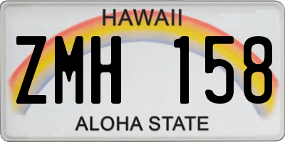HI license plate ZMH158