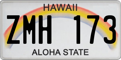 HI license plate ZMH173