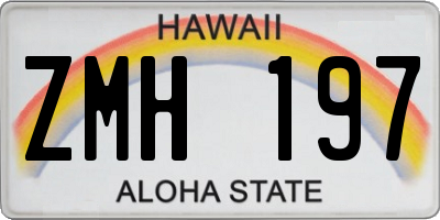 HI license plate ZMH197