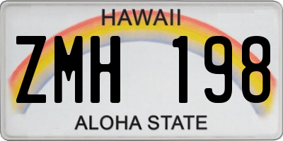 HI license plate ZMH198