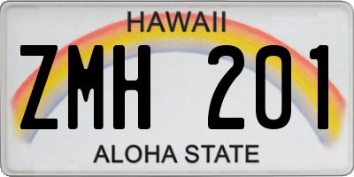 HI license plate ZMH201