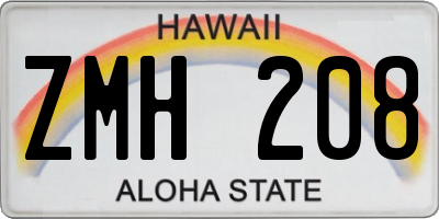 HI license plate ZMH208