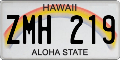 HI license plate ZMH219