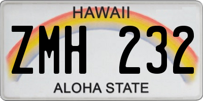 HI license plate ZMH232