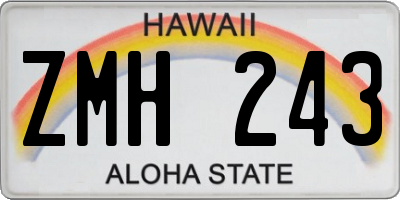 HI license plate ZMH243