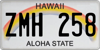 HI license plate ZMH258