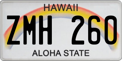 HI license plate ZMH260
