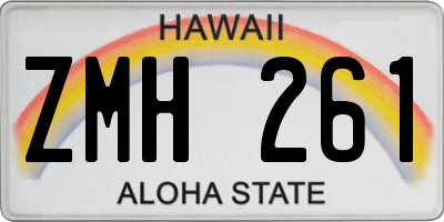 HI license plate ZMH261
