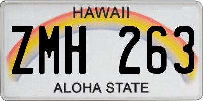 HI license plate ZMH263