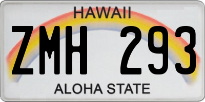 HI license plate ZMH293
