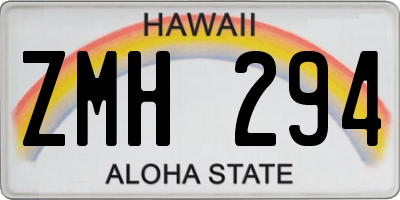 HI license plate ZMH294