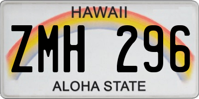 HI license plate ZMH296