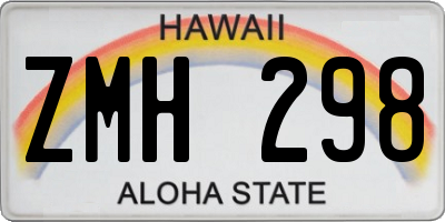 HI license plate ZMH298