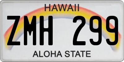 HI license plate ZMH299