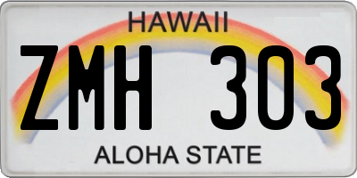 HI license plate ZMH303