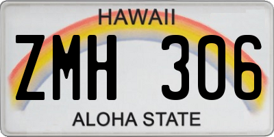 HI license plate ZMH306