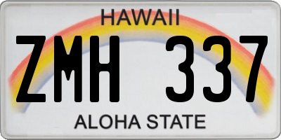 HI license plate ZMH337