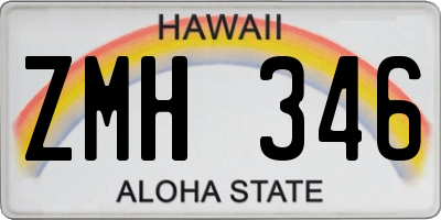 HI license plate ZMH346