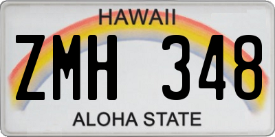 HI license plate ZMH348