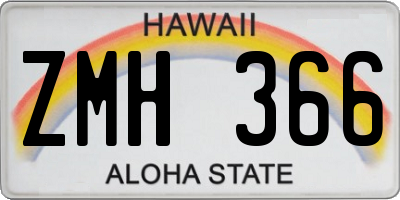 HI license plate ZMH366