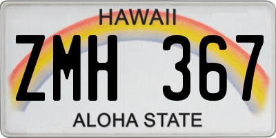 HI license plate ZMH367