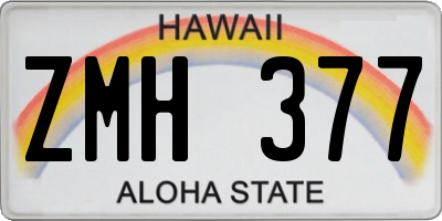 HI license plate ZMH377