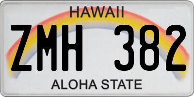 HI license plate ZMH382