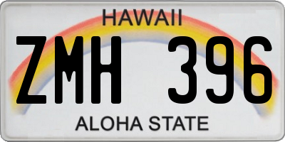 HI license plate ZMH396