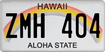 HI license plate ZMH404