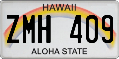 HI license plate ZMH409